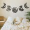 5-Piece Moon Phase Wall Hanging – Boho Wooden Wall Art, 10.6" H, Decorative Moon Pediment for Bedroom, Living Room, Apartment, or Bar (Black)